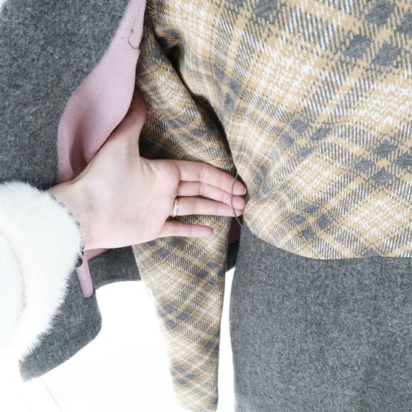 Domino Skirt Suit Womens 8 Gray Office Wear Secretary Dark Academia Vintage 70's - Picture 8 of 16